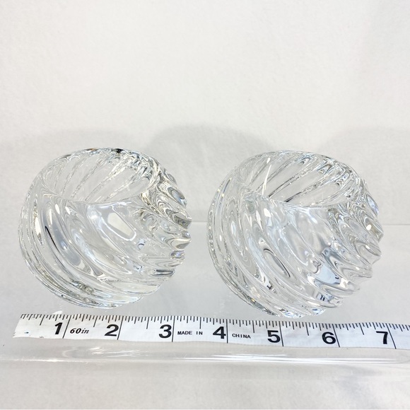 Vintage PartyLite PO463 Illusions Pattern Crystal Votive Holder Swirl Design - Picture 8 of 8